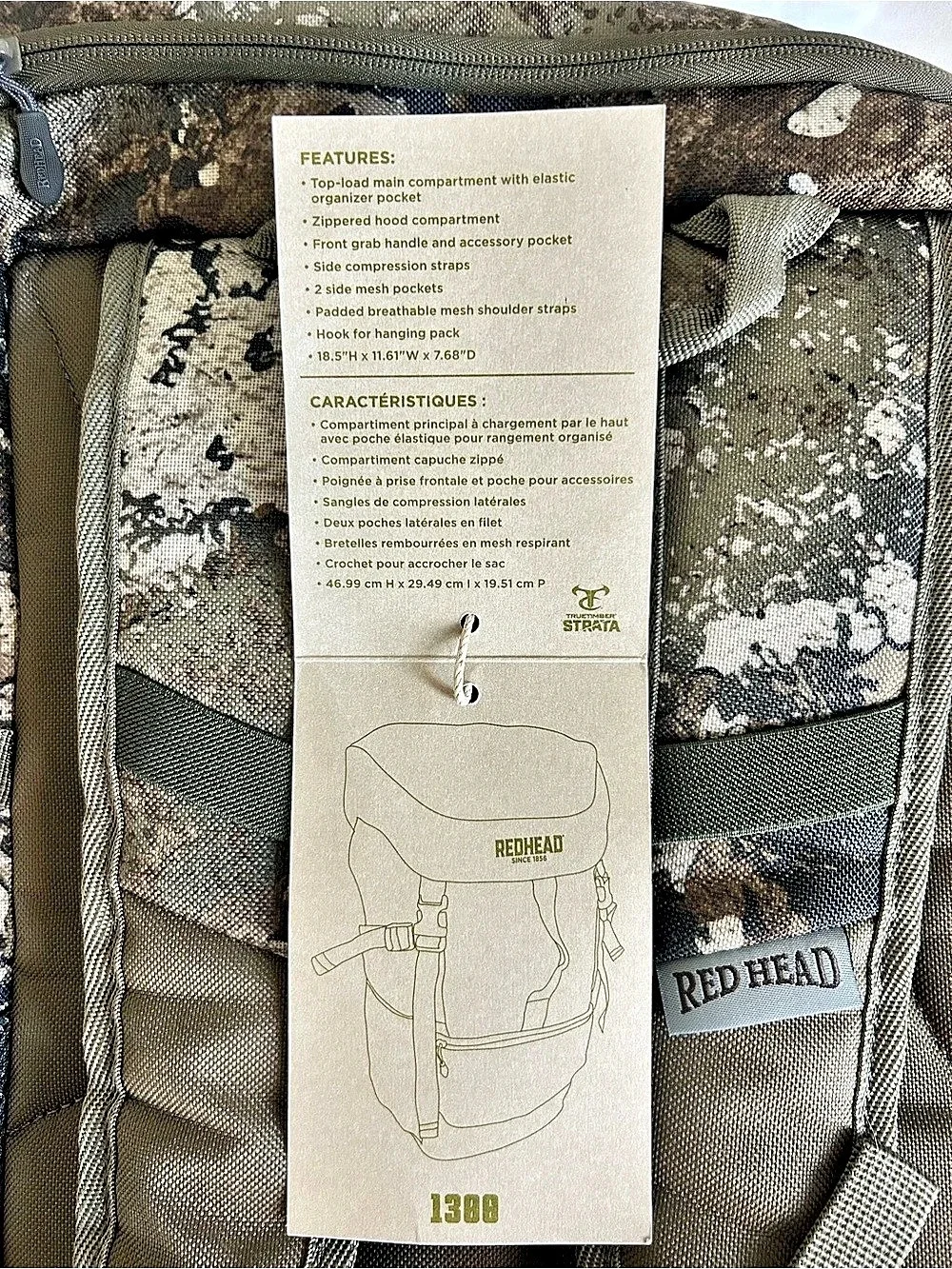 RedHead Deer Trail 1300 Hunting Pack Camo Brown & Green NWT